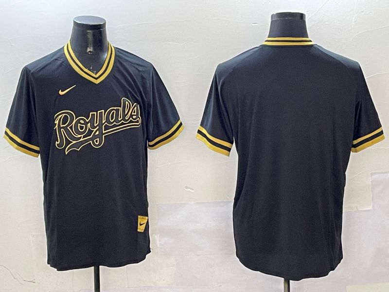 Men Kansas City Royals Blank Black Gold Game 2025 Nike MLB Jersey style 1->milwaukee brewers->MLB Jersey